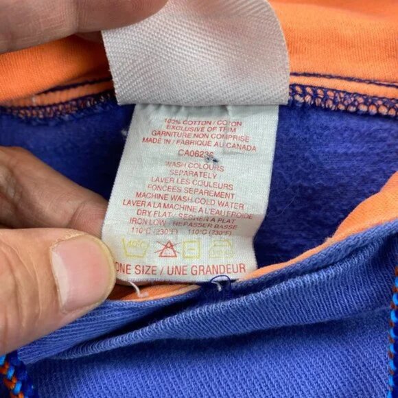 Vintage Foot Locker Sweater One Size Fits Up to Men Large Blue Orange Hoodie 80s - Picture 4 of 9